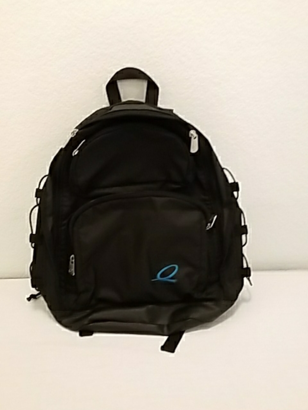 Men's Black Backpack with Blue Logo Accent - Everyday Commuter Pack